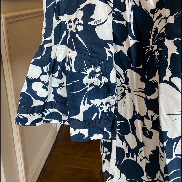 Tommy Hilfiger Blue White Floral Swing Top Medium - Picture 4 of 8